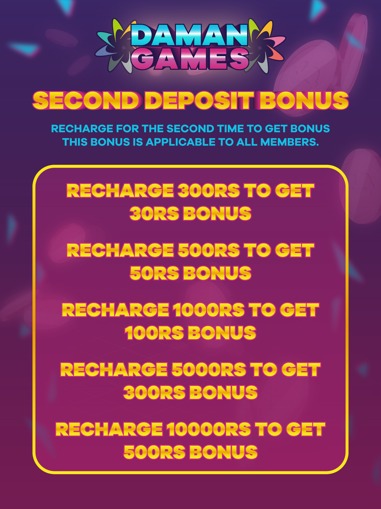 second-deposit-bonus-damangames